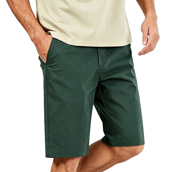 Trikvn Casual Shorts For Men Work Relaxed Fit Stretch Straight Leg Flat Front Bottoms Comfy Quick Dry Summer Golf Business Shorts