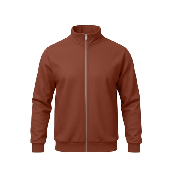 Trikvn Full Zip Track Jacket for Men Long Sleeve Stand Collar Sweatshirt Casual Lightweight Athletic Activewear with Pockets for Fall Workout Gym Running Outerwear