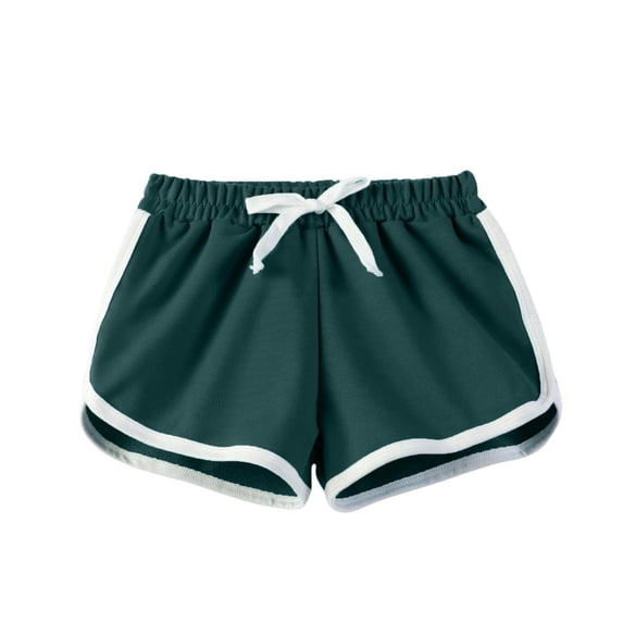 Trikvn Girls Athletic Running Shorts Elastic Waist Drawstring Activewear with Flattering Dolphin Hem Comfortable Breathable Summer Lounge Gym Workout Short Pants