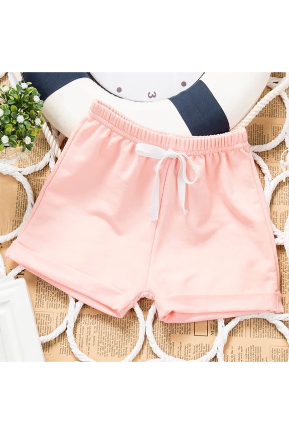 Girls Athletic Shorts Toddler Elastic Waist Dstring Comfy Cotton Sweatshorts Soft Breathable Active Wear for Summer Camp Lounge Sports Running