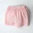 thumbnail image 1 of Trikvn Girls Casual Summer Shorts Checkered Gingham Pattern Elastic Waist Linen Bottoms Relaxed Fit Lightweight Lounge Everyday Play Beach Vacation Shorts, 1 of 3