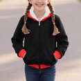 thumbnail image 1 of Trikvn Girls Fleece Lined Zip Up Hoodie Winter Warm Heavyweight Sweatshirt Colorblock Hooded Jacket Outerwear with Pockets for Kids Tween Fall Cold Weather, 1 of 8