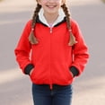 thumbnail image 1 of Trikvn Girls Fleece Lined Zip Up Hoodie Winter Warm Heavyweight Sweatshirt Colorblock Hooded Jacket Outerwear with Pockets for Kids Tween Fall Cold Weather, 1 of 8
