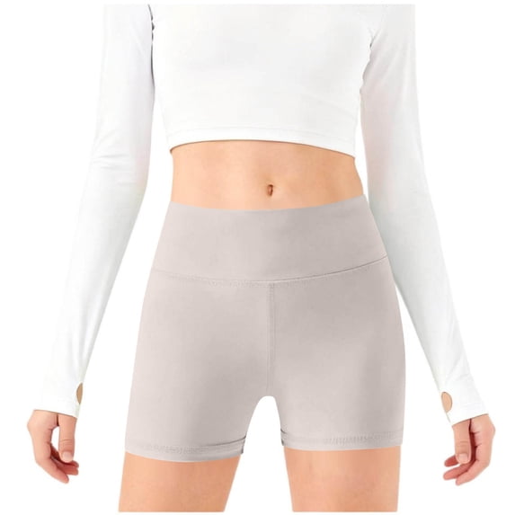 Trikvn Girls High Waisted Workout Shorts Tummy Control Yoga Biker Shorts Athletic Running Dance Activewear Spandex Stretch Volleyball Gymnastics Summer Bottoms