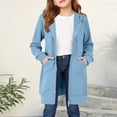 thumbnail image 1 of Trikvn Girls Long Zip Up Hoodie Casual Tunic Length Sweatshirt Long Sleeve Hooded Jacket with Pockets Fall Winter Outerwear for Youth Kids Comfortable Daily Clothing, 1 of 7