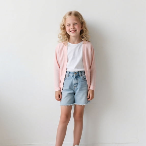 Trikvn Girls Open Front Cardigan Sweaters Long Sleeve Lightweight Knit Outerwear Classic Casual Soft Sweaters for Kids Tween School Everyday Wear Spring Fall
