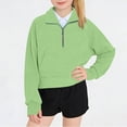 thumbnail image 1 of Trikvn Girls Quarter Zip Pullover Sweatshirt Long Sleeve Half Zip Sweaters with Pockets Casual Athletic Activewear Drop Shoulder Tops for Kids School Fall, 1 of 8