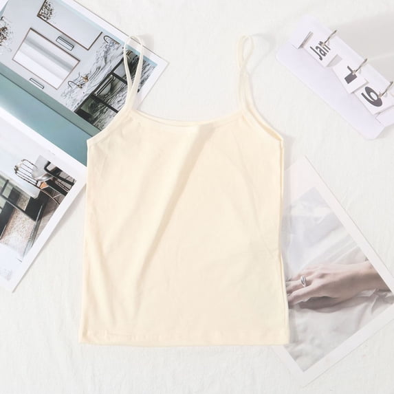 Trikvn Girls Tank Top Cami Tween Basic Spaghetti Strap Sleeveless Stretch Cotton Loose Shirts Summer Casual Comfy Layering Active Dance Solid Tees