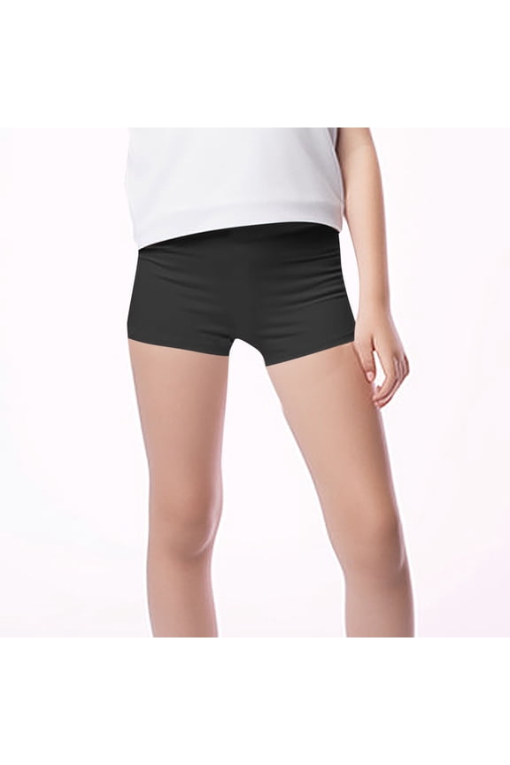 Girls Workout Biker Shorts Mid Rise Yoga Athletic Short Pants Stretch Spandex Activewear for Gym Running Volleyball Dance Summer Flattering Fit Bottoms