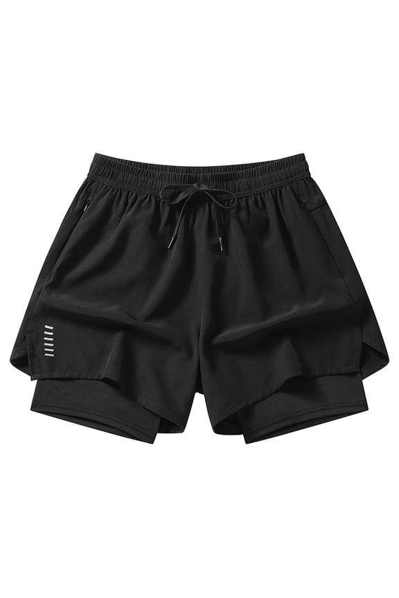 Gym Shorts Men 5 Inch Running with Liner Performance Drawstring Quick Dry Bottoms with Zipper Pockets Athletic Training Workout Shorts