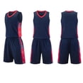 thumbnail image 1 of Trikvn Kids Boys Athletic Basketball Uniform Set 2-Piece Quick Dry Sportswear Sleeveless V-Neck Jersey Shirt and Drawstring Shorts Breathable Workout Suit for Team Sports, 1 of 5