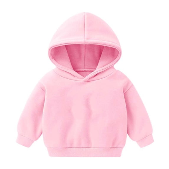 Trikvn Kids Boys Girls Pullover Hoodie Solid Color Long Sleeve Sweatshirt Classic Casual Basic Hooded Top with Pocket for Toddler Fall Winter Activewear School Play