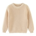 thumbnail image 1 of Trikvn Kids Chunky Knit Sweater Crewneck Long Sleeve Solid Pullover Jumper Tops for Toddler Boys Girls Fall Winter Warm Cozy Casual Outwear Knitwear Sweaters, 1 of 6
