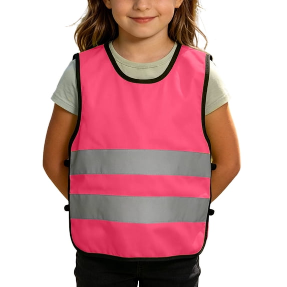 Trikvn Kids Reflective Safety Vest High Visibility Breathable Mesh Lightweight Waistcoat with Hook and Loop Closure for Cycling Walking Running Outdoor Crossing Guard