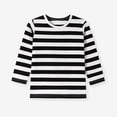 thumbnail image 1 of Trikvn Kids Striped Shirt Crew Neck Long Sleeve T Shirt Boys Girls Black White Basic Tee Soft Stretch Casual Unisex Top for Layering Daily Play 1-9Y, 1 of 6