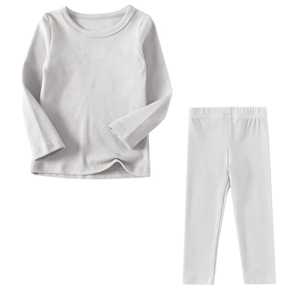 Trikvn Kids Thermal Underwear Set 2-Piece Long Johns Base Layer Top and Bottom Soft Fleece Lined Sleepwear Pajamas for Boys Girls Winter Warm Home Activewear