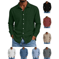thumbnail image 1 of Trikvn Long Sleeve Shirts for Men Cotton Collared Button Down Casual Dress Shirts with Pockets Lightweight Breathable Tops for Beach Vacation Work, 1 of 8