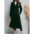 thumbnail image 1 of Trikvn Long Wool Blend Pea Coat for Women Notched Lapel Belted Waist Double Breasted Long Sleeve Elegant Overcoat with Pockets Winter Dressy S-3XL, 1 of 6