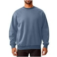 thumbnail image 1 of Trikvn Men's Basic Long Sleeve Pullover Sweatshirt Crew Neck Classic Athletic Top Comfortable Everyday Casual Wear Ribbed Hem Pullovers for Work Gym Warm Outerwear, 1 of 7