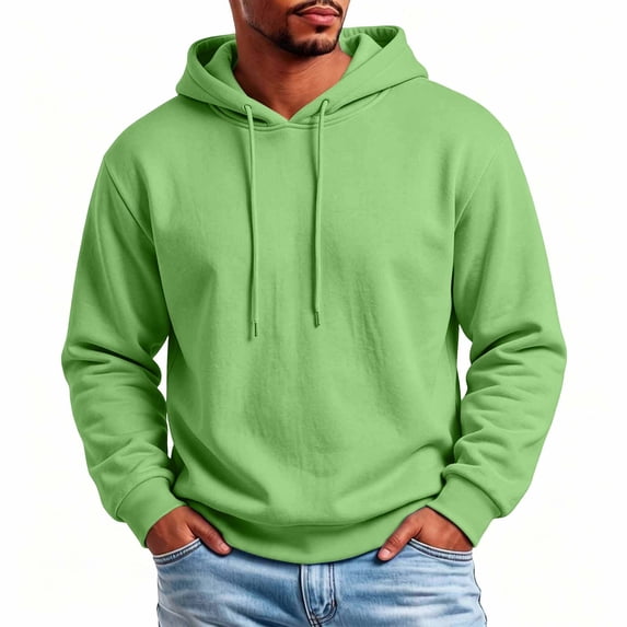 Trikvn Men's Classic Pullover Hoodie Long Sleeve Basic Hooded Sweatshirts with Drawstring and Kangaroo Pocket Casual Comfortable Activewear for Workout Lounge Fall