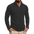 thumbnail image 1 of Trikvn Men's Quarter Zip Pullover Shirts Long Sleeve Mock Neck Slim Fit Athletic Tops Casual Lightweight Activewear Sweaters for Golf Workout Running and Daily Wear, 1 of 6