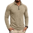 thumbnail image 1 of Trikvn Men's Quarter Zip Pullover Shirts Long Sleeve Mock Neck Slim Fit Athletic Tops Casual Lightweight Activewear Sweaters for Golf Workout Running and Daily Wear, 1 of 7