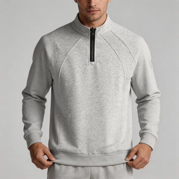 Trikvn Men's Quarter Zip Pullover Sweatshirts Athletic Mock Neck Raglan Long Sleeve Activewear Shirts for Golf Running Workout Casual Lightweight Performance Tops