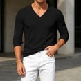 thumbnail image 1 of Trikvn Men's V Neck T Shirts Long Sleeve Casual Basic Tees Slim Fit Muscle Top Lightweight Athletic Activewear Undershirts Daily Wear Fall Spring Training, 1 of 9