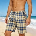 thumbnail image 1 of Trikvn Mens Plaid Shorts Drawstring Elastic Waist Breathable Comfy Bermuda Shorts with Pockets Summer Relaxed Fit Beach Vacation Bottoms, 1 of 6