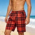 thumbnail image 1 of Trikvn Mens Plaid Shorts Drawstring Elastic Waist Breathable Comfy Bermuda Shorts with Pockets Summer Relaxed Fit Beach Vacation Bottoms, 1 of 6