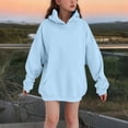 thumbnail image 1 of Trikvn Teen Girls Oversized Hoodie Sweatshirt Long Sleeve Pullover Hooded Tops with Kangaroo Pocket Casual Fall Winter Activewear Youth Flattering Basic Lounge Clothes, 1 of 7