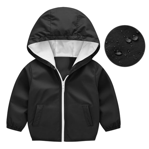Trikvn Toddler Baby Boys Girls Zip Up Hooded Jacket Lightweight Windbreaker Fall Spring Outerwear Casual Long Sleeve Coat with Pockets Kids Active Playwear