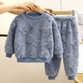 thumbnail image 1 of Trikvn Toddler Boys Girls 2-Piece Fleece Outfit Set Long Sleeve Fuzzy Pullover Sweatshirt and Sweatpants Warm Winter Tracksuit Teddy Bear Texture Kids Playwear, 1 of 4