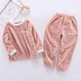thumbnail image 1 of Trikvn Toddler Boys Girls 2-Piece Fleece Pajamas Set Fuzzy Long Sleeve Pullover Top and Pants Winter Warm Sleepwear Lounge Nightwear Outfit Comfortable Home Clothes, 1 of 3