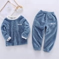 thumbnail image 1 of Trikvn Toddler Boys Girls 2-Piece Fleece Pajamas Set Fuzzy Long Sleeve Pullover Top and Pants Winter Warm Sleepwear Lounge Nightwear Outfit Comfortable Home Clothes, 1 of 6