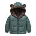 thumbnail image 1 of Trikvn Toddler Boys Girls Winter Puffer Jacket Cute Bear Ears Hooded Coat Warm Fleece Lined Zip Up Thick Snowsuit Windproof Outerwear for Cold Weather Holiday, 1 of 8