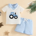 thumbnail image 1 of Trikvn Toddler Girl Shorts Set Baby Girl Ruffle Peplum Top and High Waisted Shorts Set Cute Bow Outfit Smocked Waist Fashionable Summer Playwear Everyday Wear, 1 of 7