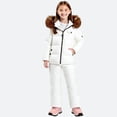 thumbnail image 1 of Trikvn Toddler Girls 2-Piece Snowsuit Winter Ski Suit Set Waterproof Windproof Thick Warm Snow Jacket with Faux Hood and Insulated Pants for Snowboarding Play, 1 of 4