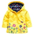 thumbnail image 1 of Trikvn Toddler Girls Raincoat Lightweight Waterproof Windbreaker Hooded Rain Jacket with Cute Floral Print Spring Fall Outerwear for Kids Comfortable Travel Clothes, 1 of 2