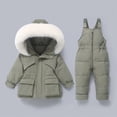 thumbnail image 1 of Trikvn Toddler Kids Winter Snowsuit 2 Piece Puffer Ski Jacket with Faux Hood and Snow Bib Pants Waterproof Windproof Warm Insulated Outfit for Little Boys Girls, 1 of 6