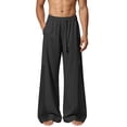 thumbnail image 1 of Trikvn Wide Leg Sweatpants Men Drawstring Elastic Waist Mesh Breathable Athletic Loose Track Pants Casual Sports Streetwear Trousers with Pockets, 1 of 9