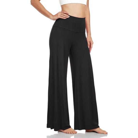 Trikvn Wide Leg Yoga Pants For Women High Waisted Tummy Control Workout Trousers Flowy Relaxed Fit Athletic Activewear For Gym Pilates Dance Bottoms