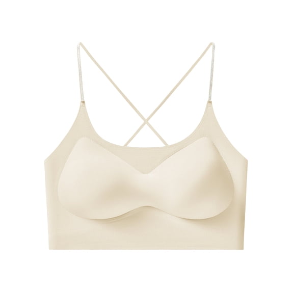Trikvn Wireless Bras for Women Seamless Full Coverage Push Up Padded Comfort Soft Bralette Criss Cross Back No Underwire Everyday Bra