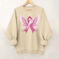 thumbnail image 1 of Trikvn Women's Breast Cancer Awareness Sweatshirts Angel Ribbon Graphic Print Crewneck Pullovers Long Sleeve Casual Cozy Tops for October Support Apparel, 1 of 5