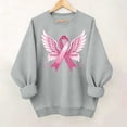 thumbnail image 1 of Trikvn Women's Breast Cancer Awareness Sweatshirts Angel Ribbon Graphic Print Crewneck Pullovers Long Sleeve Casual Cozy Tops for October Support Apparel, 1 of 5