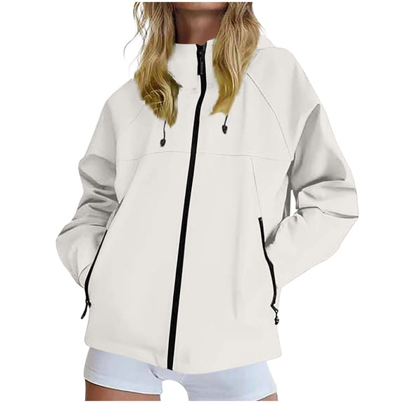 Trikvn Women's Full Zip Up Athletic Jackets Stand Collar Running Track Tops with Pockets Lightweight Activewear Fall Casual Windbreaker Outerwear Sports Coats