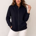 thumbnail image 1 of Trikvn Women's Full Zip Up Sweatshirts Stand Collar Track Jackets Long Sleeve Casual Athletic Coats with Pockets Slim Fit Workout Yoga Tops Fall Winter Activewear, 1 of 6