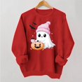 thumbnail image 1 of Trikvn Women's Halloween Sweatshirts Cute Ghost Pumpkin Graphic Pullover Tops Casual Long Sleeve Crewneck Fall Clothes Loose Fit Novelty Holiday Party Shirts, 1 of 6