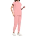thumbnail image 1 of Trikvn Women's Jogger Scrub Sets Two-Piece Medical Uniform Short Sleeve Top and Drawstring Jogger Pants with Pockets Stretch Healthcare Workwear Active Suits, 1 of 6