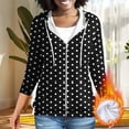 thumbnail image 1 of Trikvn Women's Polka Dot Zip Up Hoodies Long Sleeve Lightweight Sweatshirts Classic Printed Full Zip Jacket with Pockets and Drawstring Casual Outerwear for Fall Fashion, 1 of 7